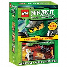 LEGO NINJAGO: ROK WĘŻY - PRZYGODA TRWA (cz.4-6) -  3 x  DVD + klocki Lego